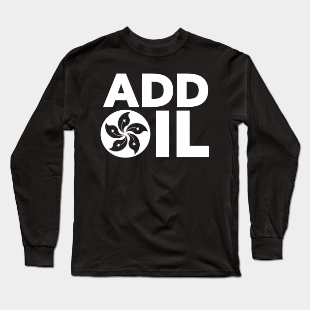 Hong Kong Add Oil Protest Design with Hong Kong Flag Long Sleeve T-Shirt by YourGoods